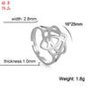 Unisex Stainless Steel Geometric Open Ring With Electroplated Finish And Adjustable Love Knot Design
