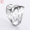 Unisex Stainless Steel Geometric Open Ring With Electroplated Finish And Adjustable Love Knot Design