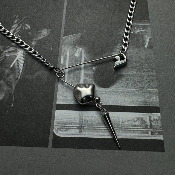 Unisex Stainless Steel Geometric Pendant Necklace With Polished Finish And Lobster Clasp Minimalist Statement Jewelry