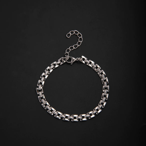 Unisex Stainless Steel Geometric Rhombus Bracelets With Electrolytic Finish In Mixed Fashion Styles