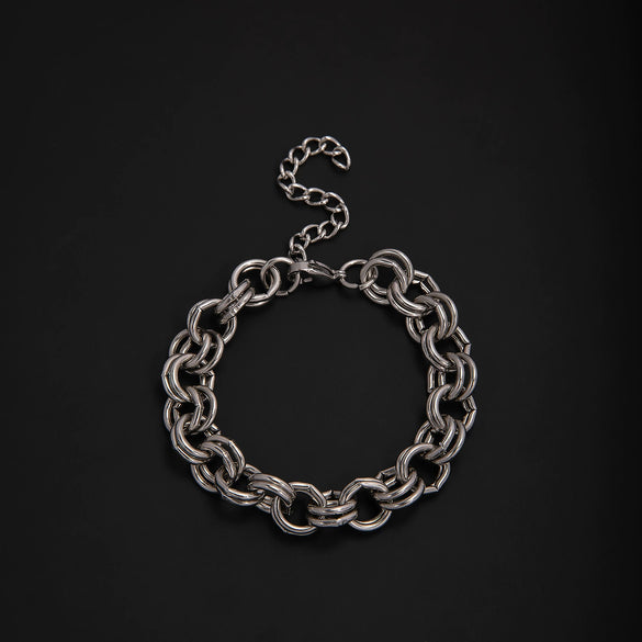 Unisex Stainless Steel Geometric Rhombus Bracelets With Electrolytic Finish In Mixed Fashion Styles