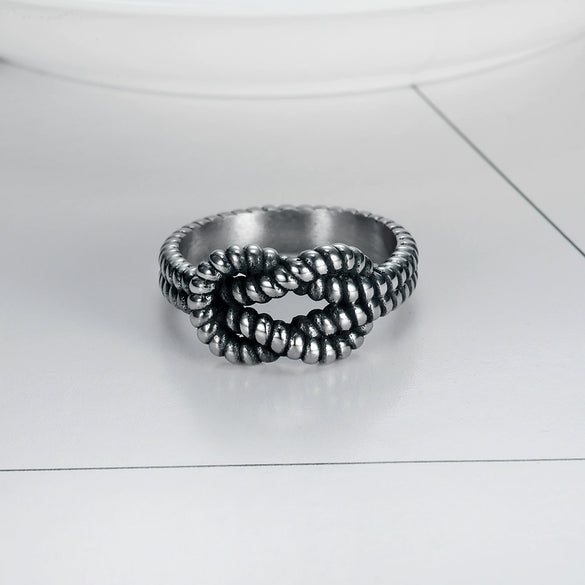 Unisex Stainless Steel Geometric Ring With Letter And Text Design Polished Finish And Personality Style