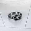 Unisex Stainless Steel Geometric Ring With Letter And Text Design Polished Finish And Personality Style