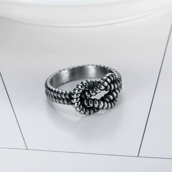 Unisex Stainless Steel Geometric Ring With Letter And Text Design Polished Finish And Personality Style