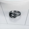 Unisex Stainless Steel Geometric Ring With Letter And Text Design Polished Finish And Personality Style