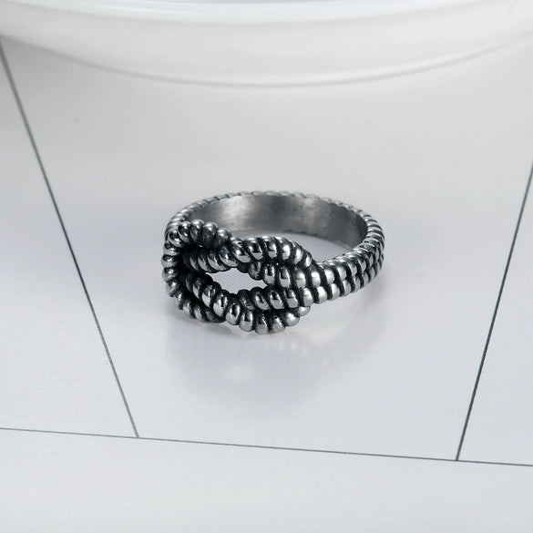 Unisex Stainless Steel Geometric Ring With Letter And Text Design Polished Finish And Personality Style