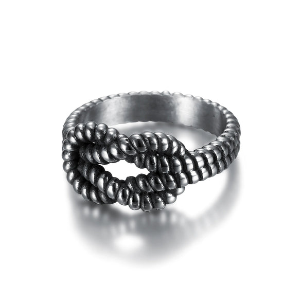 Unisex Stainless Steel Geometric Ring With Letter And Text Design Polished Finish And Personality Style