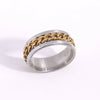 Unisex Stainless Steel Geometric Rotatable Ring With Roman Letter Design Nonfading Finish Precision Crafted Light Luxury Jewelry