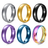Unisex Stainless Steel Geometric Simple Smooth Ring With Electroplating
