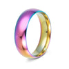 Unisex Stainless Steel Geometric Simple Smooth Ring With Electroplating
