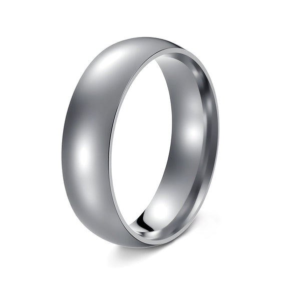 Unisex Stainless Steel Geometric Simple Smooth Ring With Electroplating