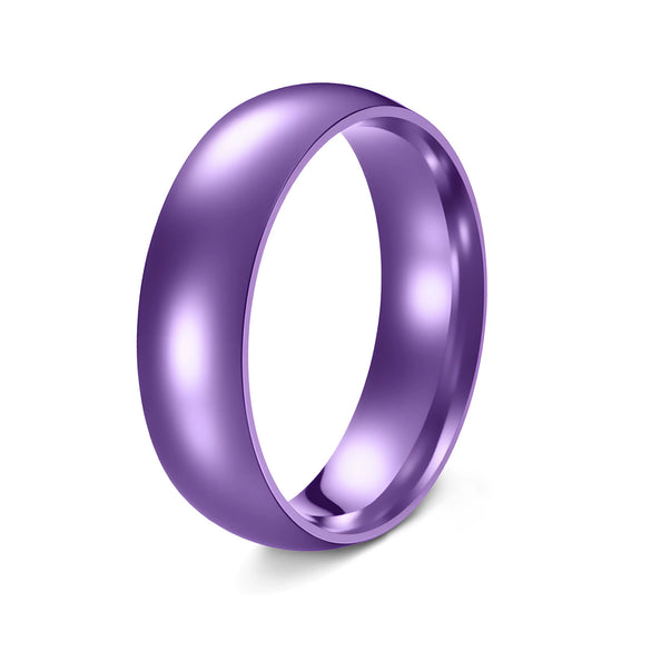 Unisex Stainless Steel Geometric Simple Smooth Ring With Electroplating