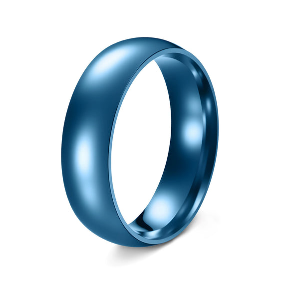 Unisex Stainless Steel Geometric Simple Smooth Ring With Electroplating