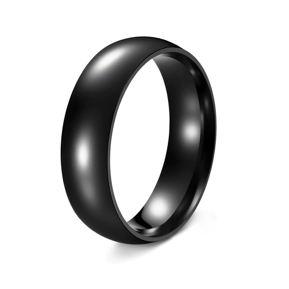 Unisex Stainless Steel Geometric Simple Smooth Ring With Electroplating