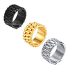 Unisex Stainless Steel Geometric Wide Band Ring In Gold Tone Personality Style Index Finger Accessory