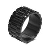 Unisex Stainless Steel Geometric Wide Band Ring In Gold Tone Personality Style Index Finger Accessory