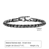 Unisex Stainless Steel Handmade Chain With Retro Old Twist Geometric Square Design And Electroplating