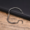Unisex Stainless Steel Handmade Chain With Retro Old Twist Geometric Square Design And Electroplating