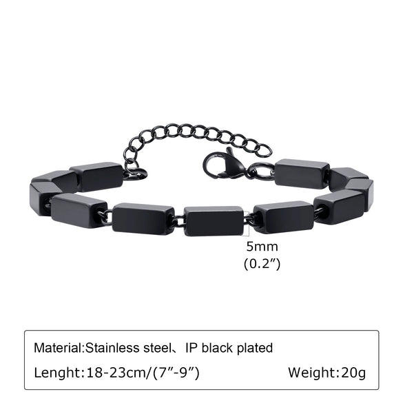 Unisex Stainless Steel Handmade Chain With Retro Old Twist Geometric Square Design And Electroplating