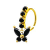 Unisex Stainless Steel Heart Shaped Nose Ring With Flower Pattern And Electroplating Treatment
