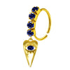 Unisex Stainless Steel Heart Shaped Nose Ring With Flower Pattern And Electroplating Treatment