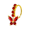 Unisex Stainless Steel Heart Shaped Nose Ring With Flower Pattern And Electroplating Treatment