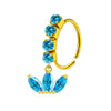 Unisex Stainless Steel Heart Shaped Nose Ring With Flower Pattern And Electroplating Treatment
