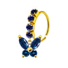 Unisex Stainless Steel Heart Shaped Nose Ring With Flower Pattern And Electroplating Treatment