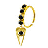 Unisex Stainless Steel Heart Shaped Nose Ring With Flower Pattern And Electroplating Treatment
