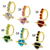Unisex Stainless Steel Heart Shaped Nose Ring With Flower Pattern And Electroplating Treatment