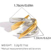 Unisex Stainless Steel Hollow Heart And Ushaped Flower Geometric Rings With Vacuum Furnace Electroplating