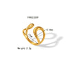 Unisex Stainless Steel Irregular Adjustable Opening Ring With Linear Lava Design And Vacuum Real Gold Pvd Furnace Electroplating