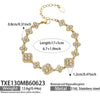 Unisex Stainless Steel 18K Gold Plated Four Leaf Flower Rhinestone Jewelry Set Necklace Earrings Bracelet Ring