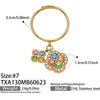 Unisex Stainless Steel 18K Gold Plated Four Leaf Flower Rhinestone Jewelry Set Necklace Earrings Bracelet Ring