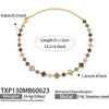 Unisex Stainless Steel 18K Gold Plated Four Leaf Flower Rhinestone Jewelry Set Necklace Earrings Bracelet Ring