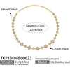 Unisex Stainless Steel 18K Gold Plated Four Leaf Flower Rhinestone Jewelry Set Necklace Earrings Bracelet Ring