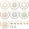 Unisex Stainless Steel 18K Gold Plated Four Leaf Flower Rhinestone Jewelry Set Necklace Earrings Bracelet Ring