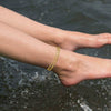 Unisex Stainless Steel Layered Anklet With Cuban Chain And Bead Chain Geometric Minimalist Double Layer Ankle Chain