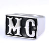 Unisex Stainless Steel Letter Mc Drop Glue Ring With Personality Style And Oil Applied Processing