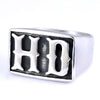 Unisex Stainless Steel Letter Mc Drop Glue Ring With Personality Style And Oil Applied Processing