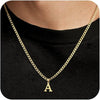 Unisex Stainless Steel Letter Pendant Necklace With Regular Chain Electroplated Simple Alphabet Jewelry Gift