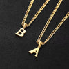 Unisex Stainless Steel Letter Pendant Necklace With Regular Chain Electroplated Simple Alphabet Jewelry Gift