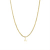 Unisex Stainless Steel Letter Pendant Necklace With Regular Chain Electroplated Simple Alphabet Jewelry Gift