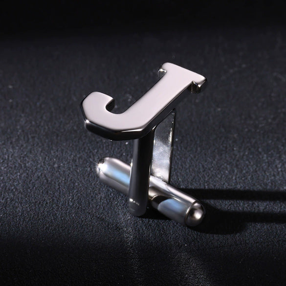 Unisex Stainless Steel Lettershaped Cufflinks With Electroplating Design