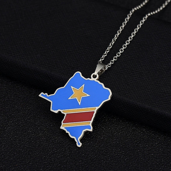 Unisex Stainless Steel Pendant Necklace With Star Shape Titanium Steel Pendant Electroplated High End Fashion Chain Accessory