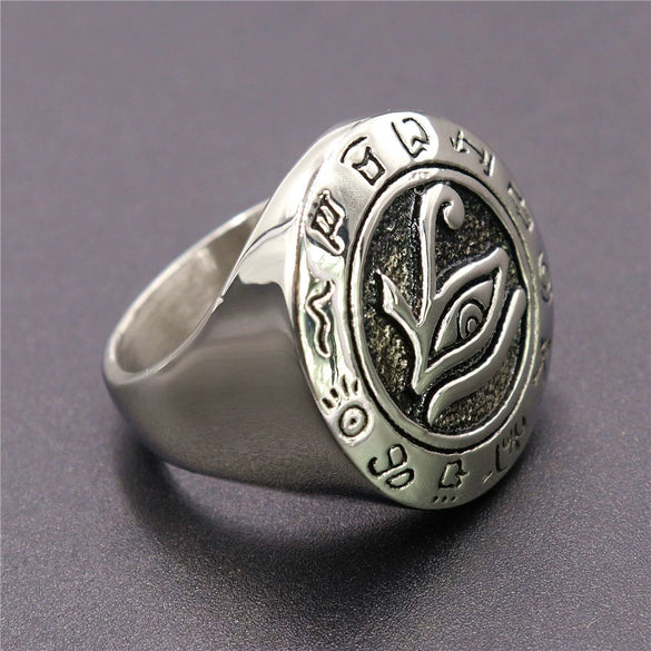 Unisex Stainless Steel Retro Polish Eye Ring