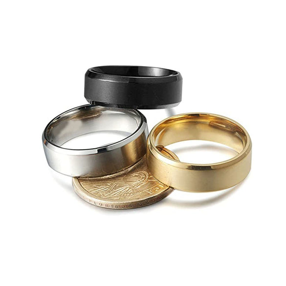 Unisex Stainless Steel Ring With Letters Numbers Text And Electroplating Treatment