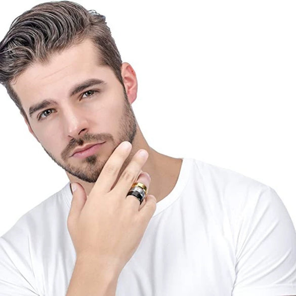 Unisex Stainless Steel Ring With Letters Numbers Text And Electroplating Treatment