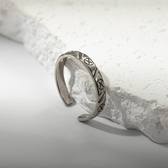 Unisex Stainless Steel Simple Geometric Ring With Electroplating Design