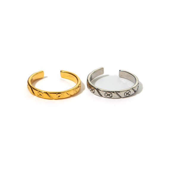 Unisex Stainless Steel Simple Geometric Ring With Electroplating Design